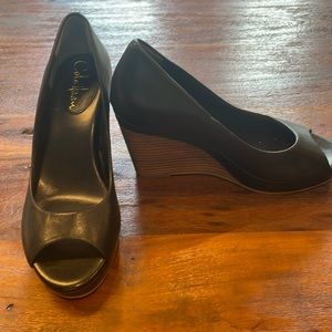 Cole Hann black wedges.  Size 6-6.5
